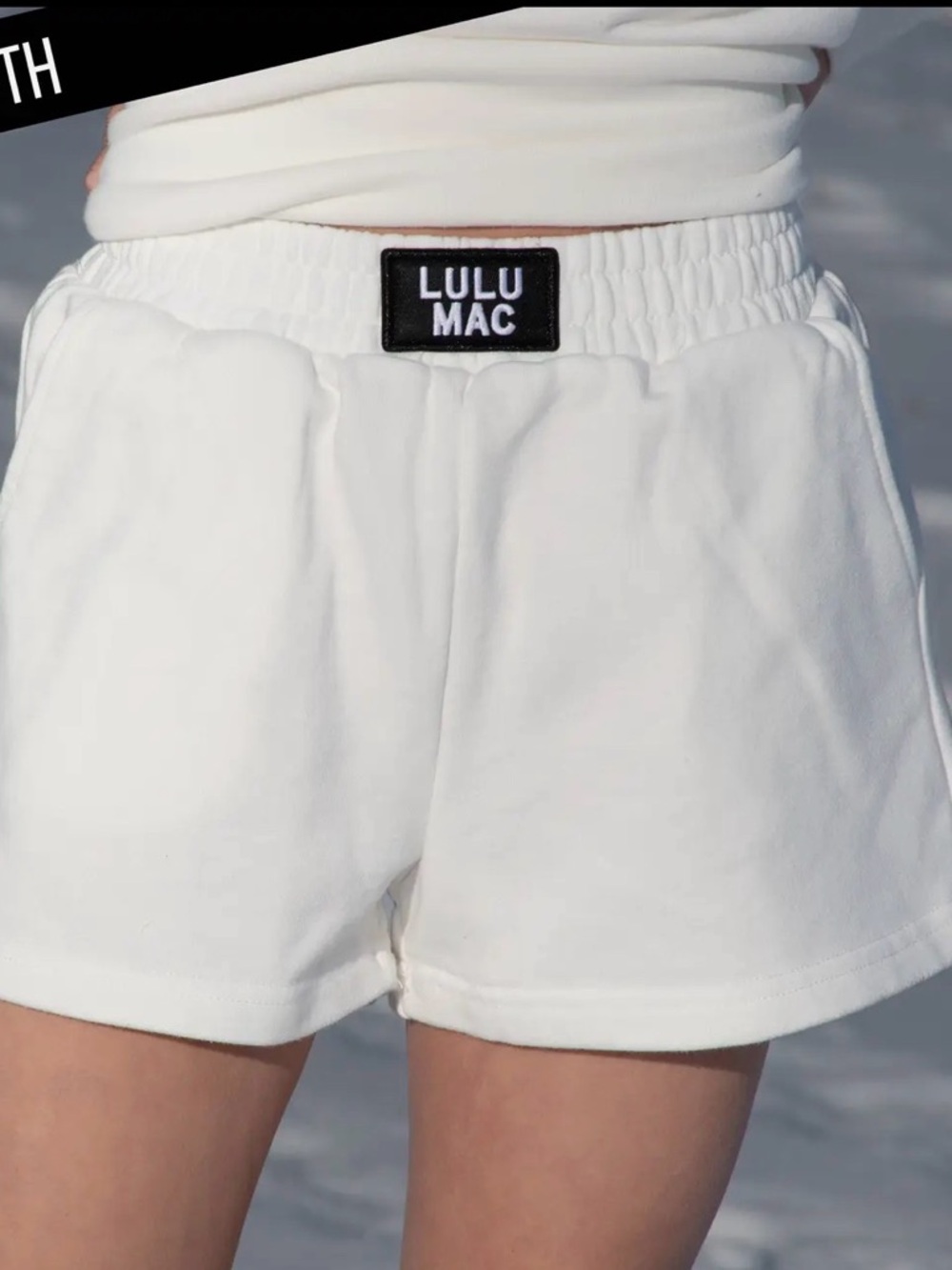 LULU MAC KIDS WHITE TERRY CLOTH SHORTS